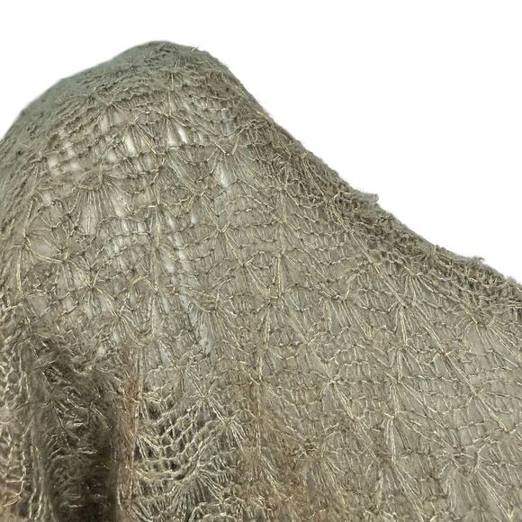 Nation LTD Revolve Gray Gold Sparkle Open Knit Half Dolman Sleeve Sweater size S - Picture 6 of 10